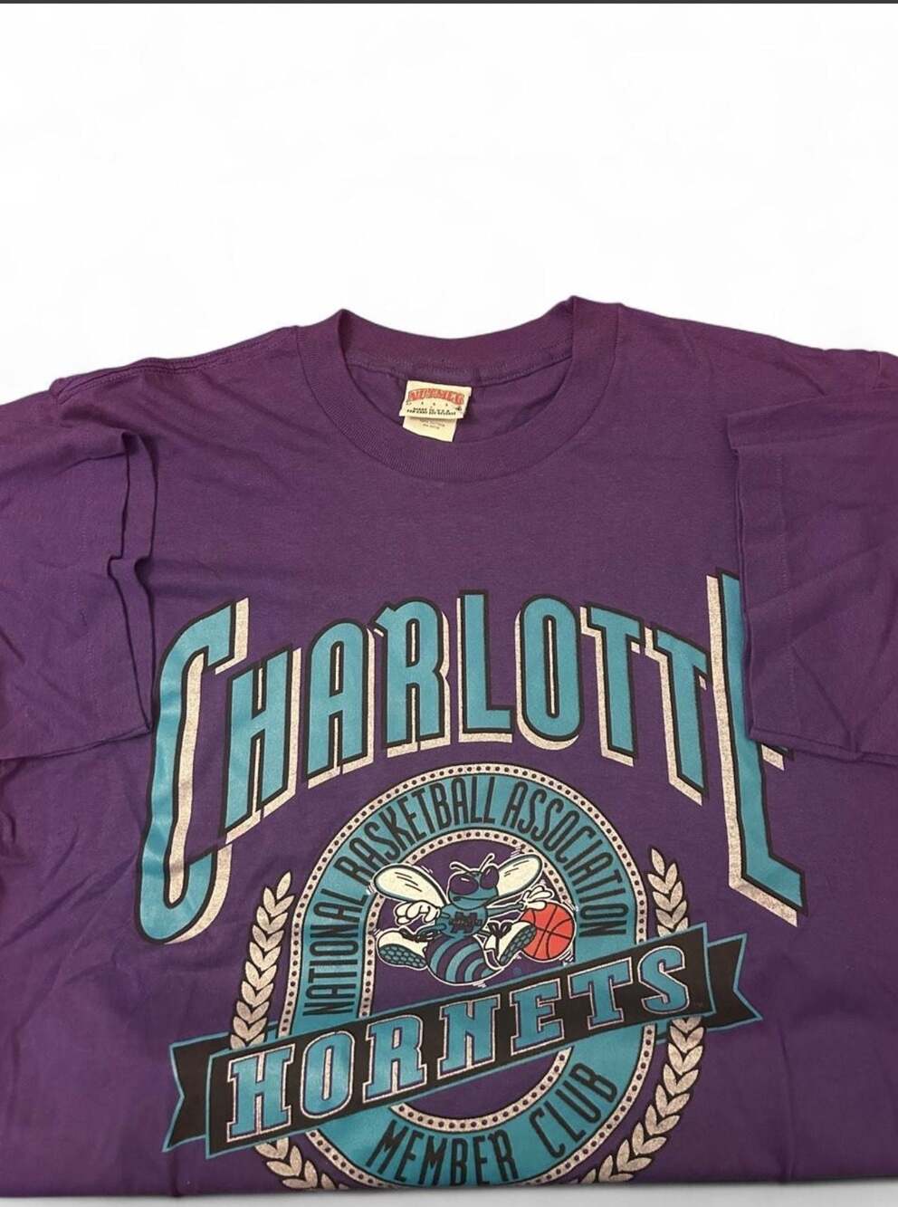 Vintage 90s Nutmeg Charlotte Hornets NBA Member Club Graphic T-Shirt